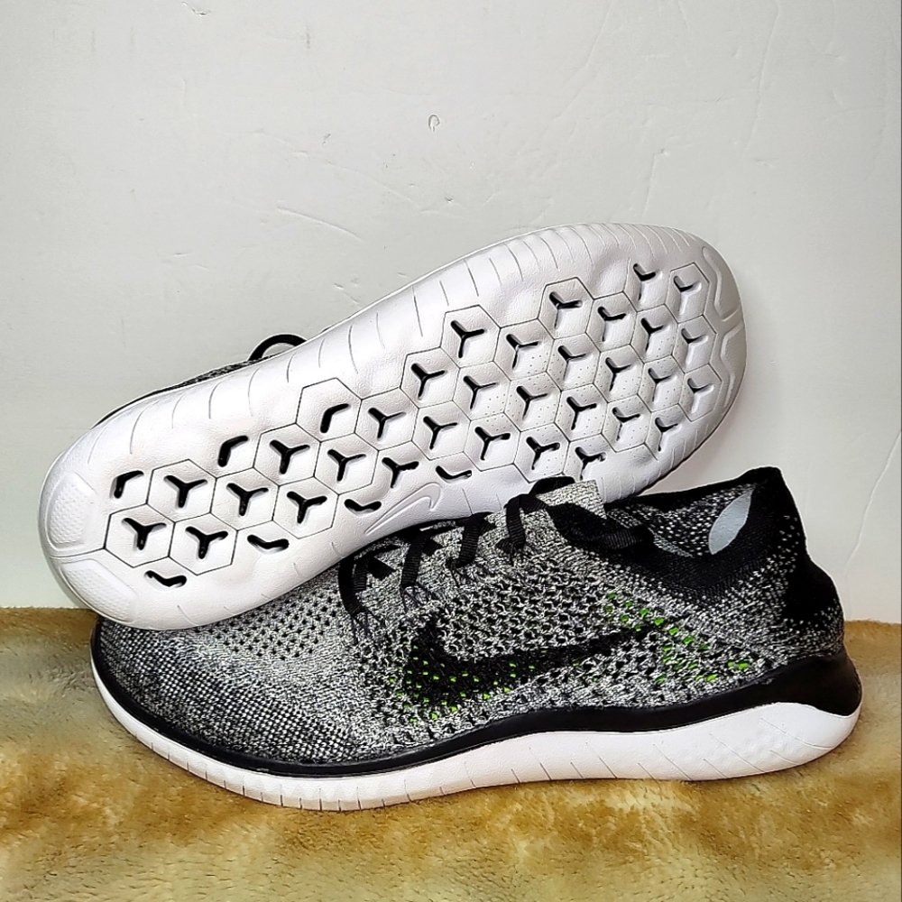 Nike Men's Free RN Flyknit 2018 Oreo Running Shoes Sneakers Men's Various